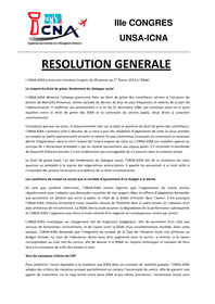 Résolution Générale du 3e Congrès de l'UNSA-ICNA