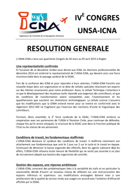 Résolution Générale du 4e Congrès de l'UNSA-ICNA