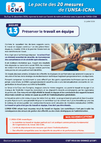 Mesure 13 : Préserver le travail en équipe