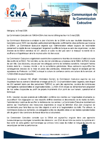 Communiqué de la Commission Exécutive