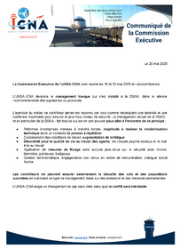 Communiqué de la Commission Exécutive
