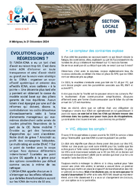 Evolutions ou plutôt régressions ?