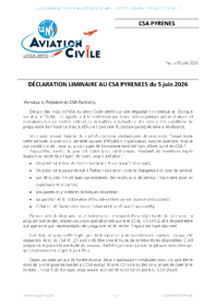 Déclaration Liminaire au CSA Pyrénées du 5 juin 2026