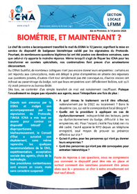 Biométrie, et maintenant ?