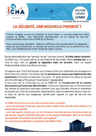 La sécurité, une nouvelle priorité ?