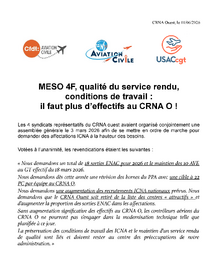 Communiqué intersyndical suite à la CDM