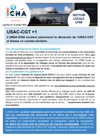 L'UNSA-ICNA soutient la démarche de l'USAC-CGT