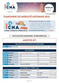 Campagne de mobilité Automne 2025 - Additif n°1