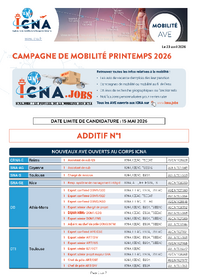 Campagne de mobilité Printemps 2026 - Additif n°1