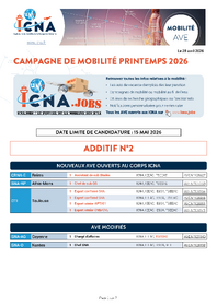 Campagne de mobilité Printemps 2026 - Additif n°2