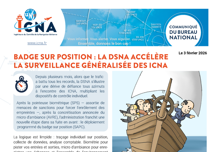 Badge sur position : la DSNA accélère  la surveillance généralisée des ICNA