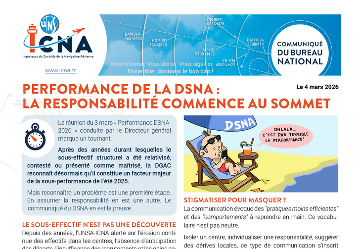 Performance de la DSNA :  la responsabilité commence au sommet