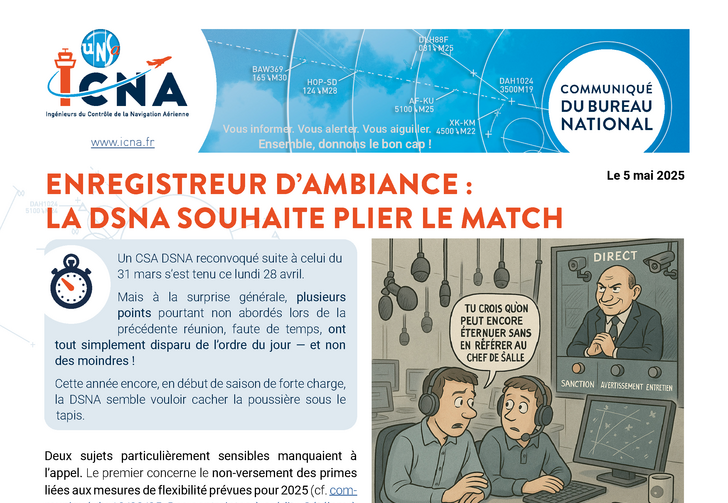 Enregistreur d’ambiance : la DSNA souhaite plier le match