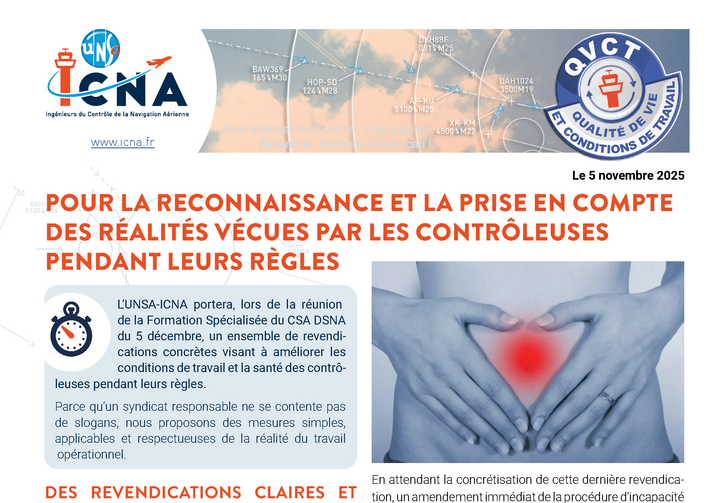 Pour la reconnaissance et la prise en compte des réalités vécues par les contrôleuses pendant leurs règles