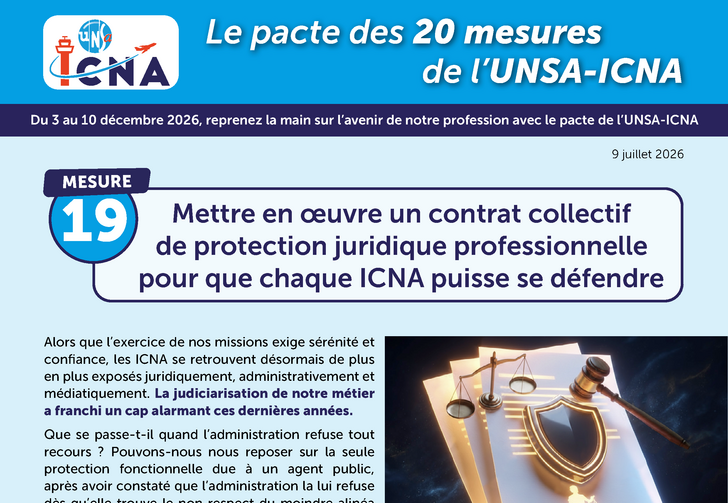 Mesure 19 : Mettre en œuvre un contrat collectif de protection juridique professionnelle pour que chaque ICNA puisse se défendre