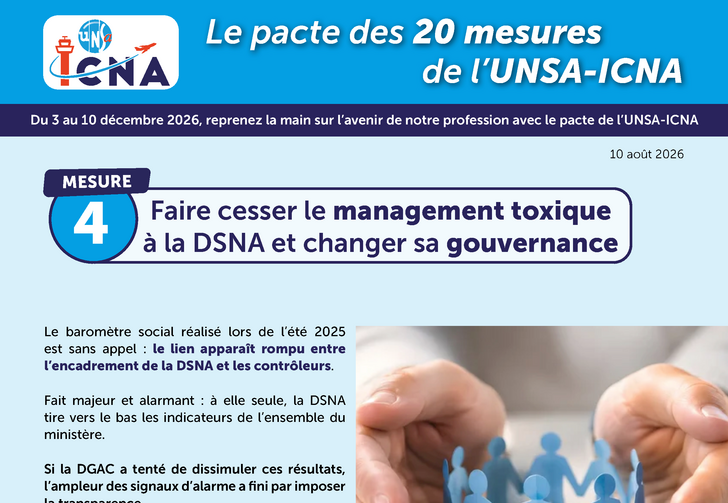 Mesure 4 : Faire cesser le management toxique à la DSNA et changer sa gouvernance