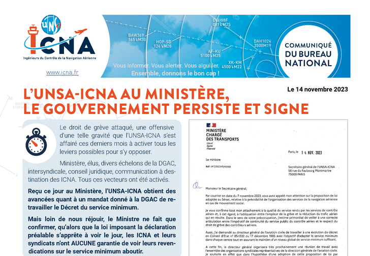 L’UNSA-ICNA au ministère, le Gouvernement persiste et signe