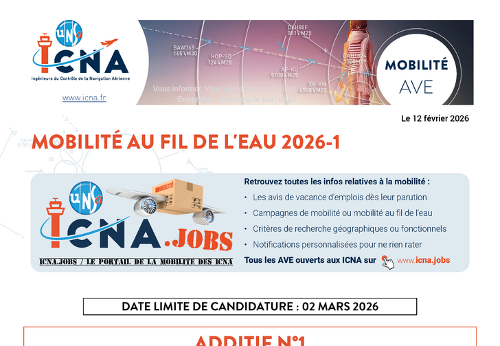 Mobilité au fil de l'eau 2026-1 - Additif n°1