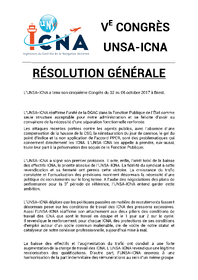 Résolution Générale du 5e Congrès de l'UNSA-ICNA