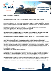 Communiqué de la Commission Exécutive