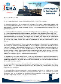 Communiqué de la Commission Exécutive