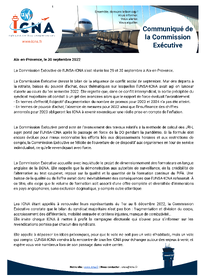 Communiqué de la Commission Exécutive