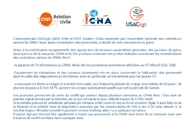 Levée de préavis au CRNA Nord